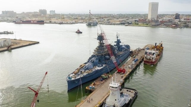 USS Texas at Gulf Copper (Battleship Texas Foundation)