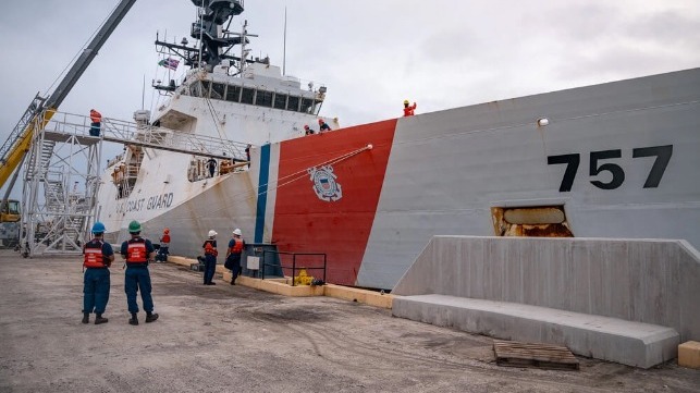 USCG cutter docked