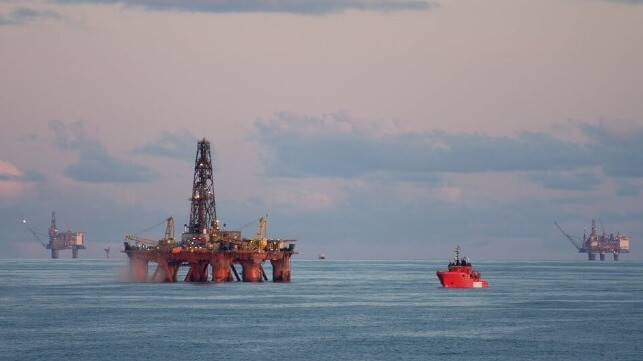 North Sea oil platforms