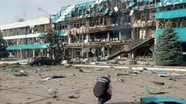 Damaged port authority building at Reni, Ukraine after a Russian attack (Operational Command South)