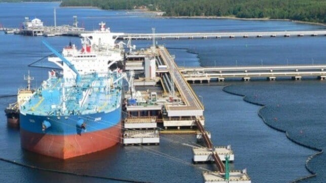 Russia's Primorsk oil loading terminal on the Baltic (file image)