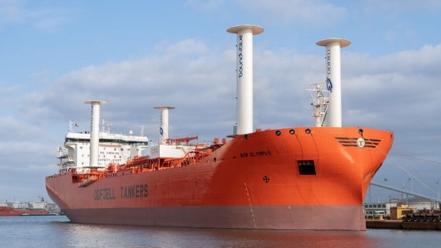 wind assisted propulsion on chemical tanker