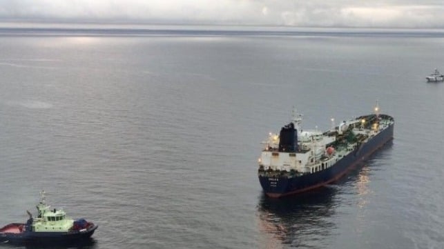 Sources have previously informed Lloyds List of clandestine, high-powered radio gear mounted aboard Russia-linked tankers (Finnish Border Guard file image)