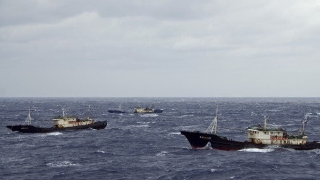 Chinese distant-water fishing vessels in the North Pacific (USCG)