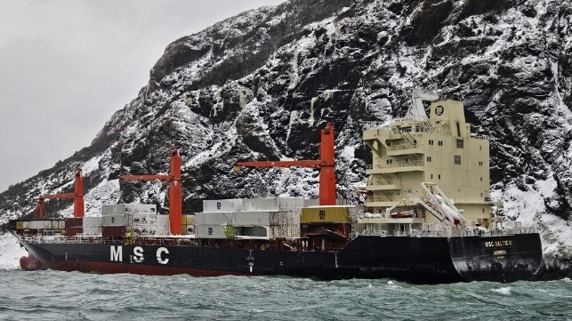 grounded containership