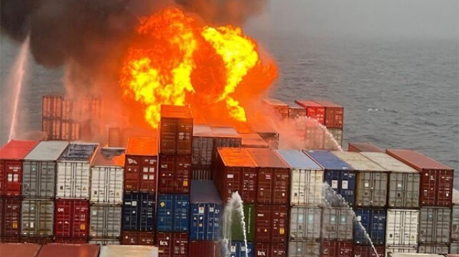 container fire