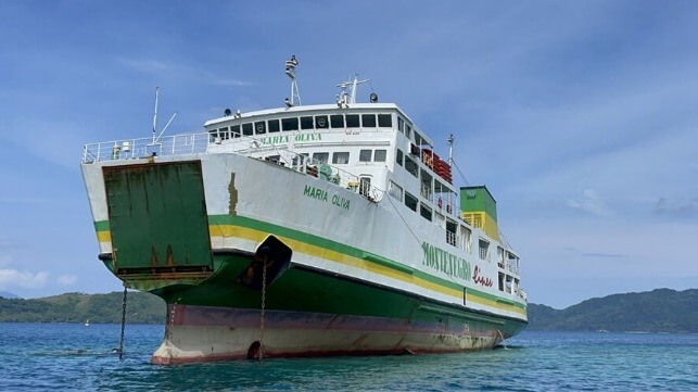 Philippine ferry aground