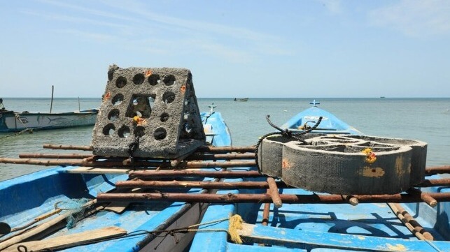 Artificial reef modules ready to be dropped in the sea, in Tamil Nadu (Image: Plant)